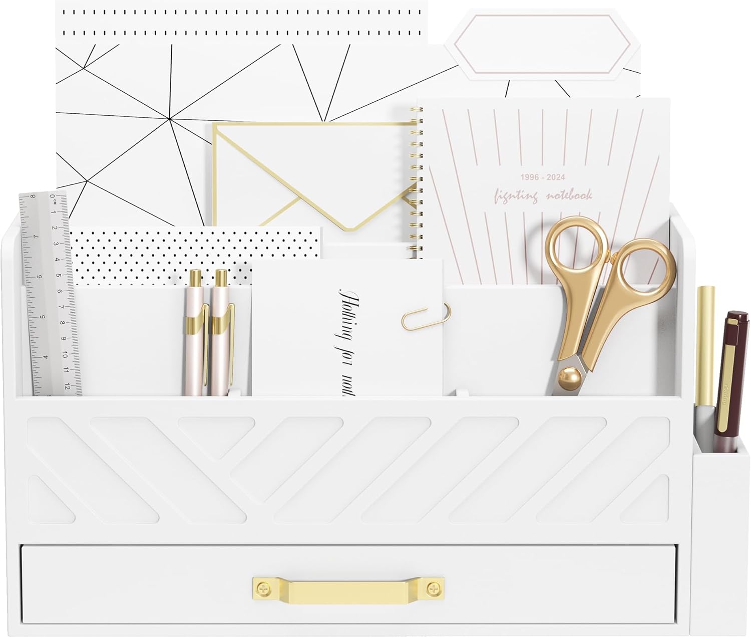 Bamboo Desk Organizer Mail Holder for Efficient Desk Organization