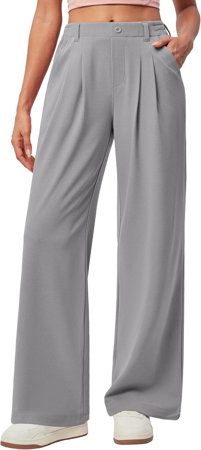 IUGA Wide Leg Pants for Women: Stretchy High Waisted Trousers