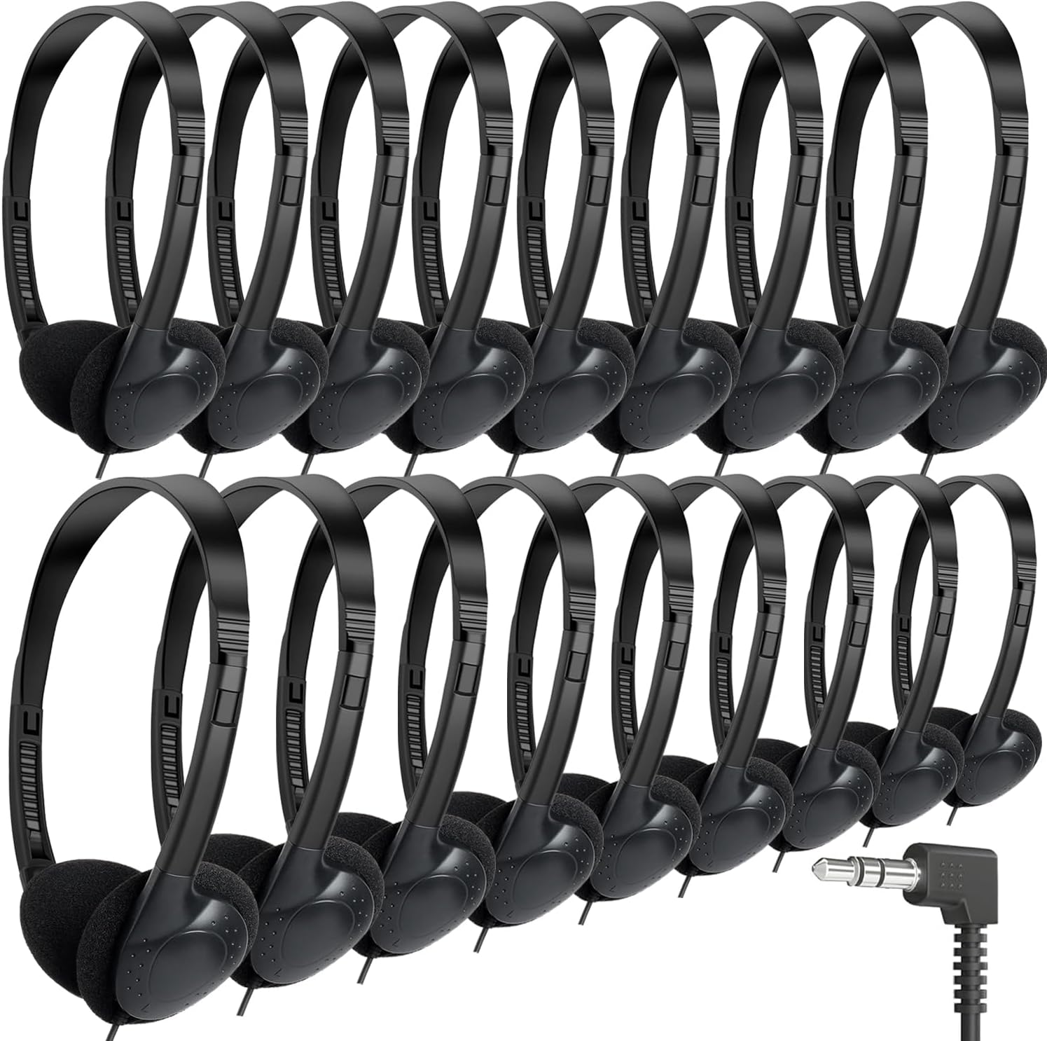Bulk Earbuds Headphones 50 Pack for Kids School Classroom Set