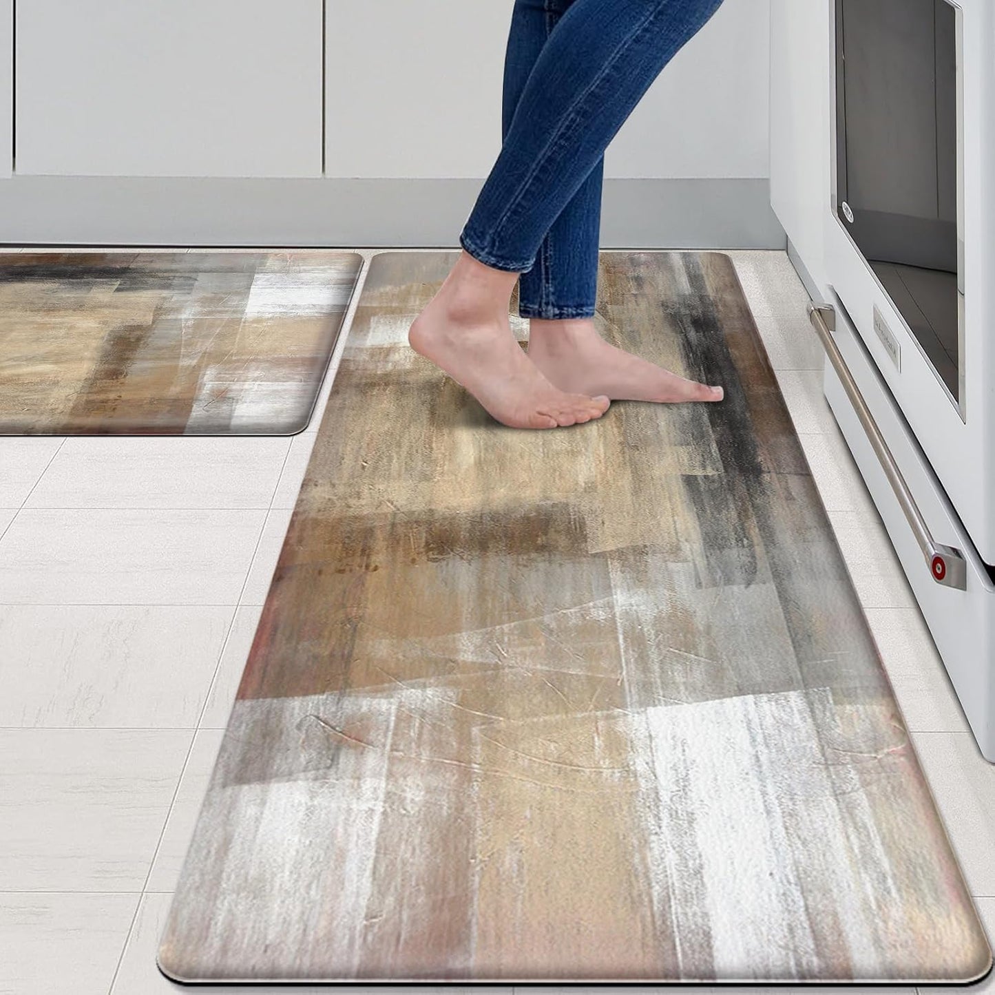 MAYHMYO Kitchen Rugs and Mats Set of 2 for Anti Fatigue Relief