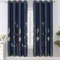 Estelar Textiler Navy Blue and Gold Blackout Curtains - Room Darkening