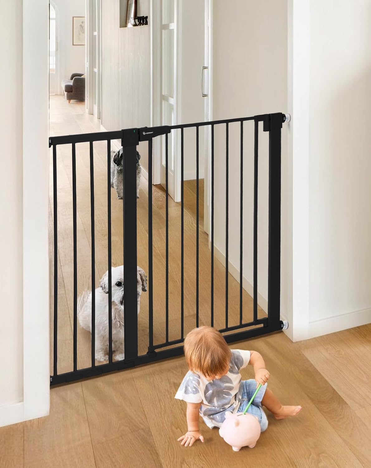 COMOMY 36 Inch Extra Tall Baby Gate for Stairs and Doorways
