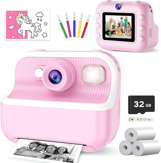 Instant Print 1080P Kids Camera - Perfect Gift for Girls! 