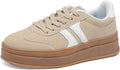 Women's Gum Sole Platform Fashion Sneakers - Thick Lace-Up Comfort