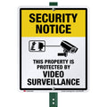 Security Notice 'Property Protected By Video Surveillance' Yard Sign