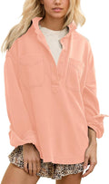 Locachy Women's Oversized Polo Neck Sweatshirt - Casual Cozy Fit Shoes