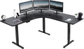 71 x 71 Curved Corner Adjustable L-Shape Standing Desk - Black