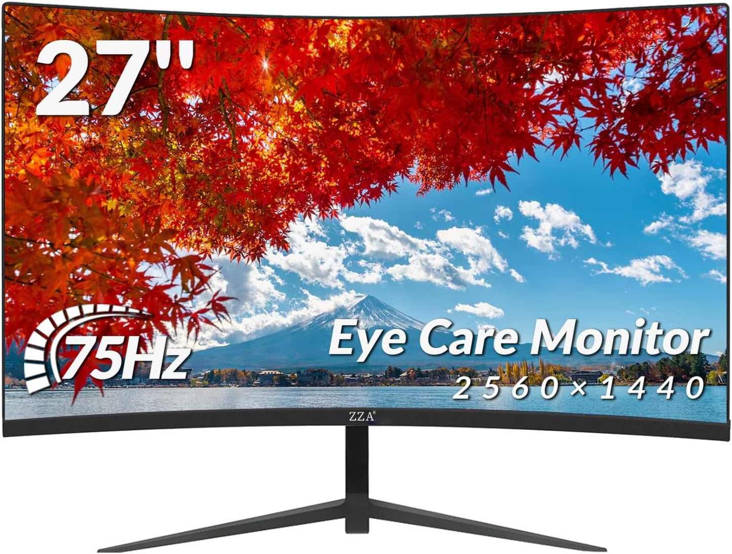 27 Inch Curved Monitor with 2K Resolution for Gaming and Work