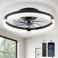 LEDIARY Ceiling Fans with Lights and Remote - Low Profile 19.7 in