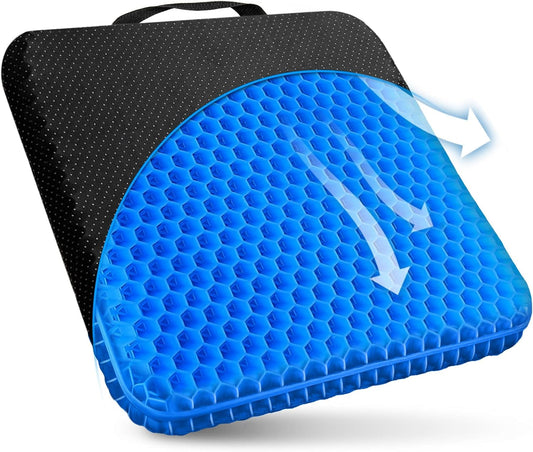 Double Thick Gel Seat Cushion for Long Sitting Relief and Comfort