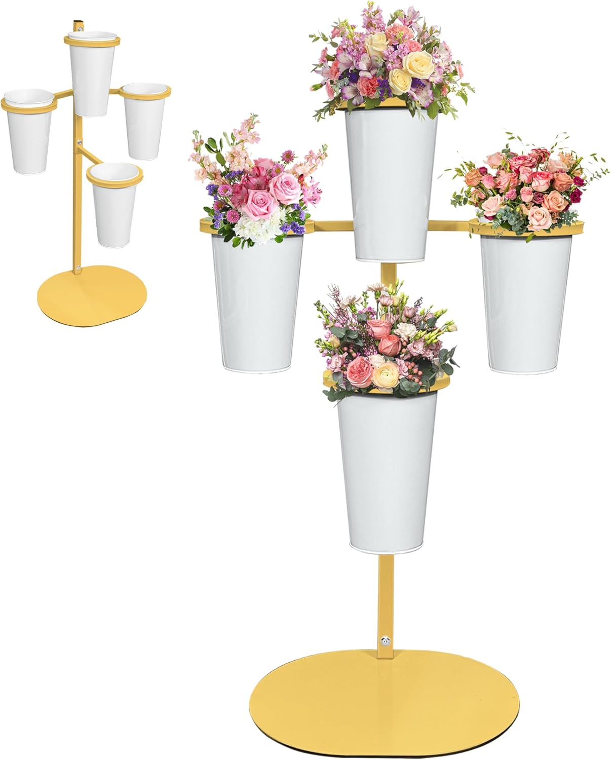 Elegant Flower Display Stand with Buckets for Events and Decor