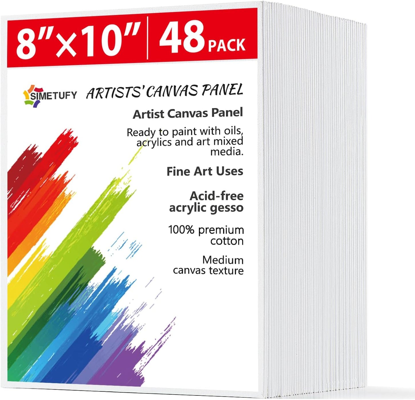 48 Pack 8 x 10 inch Canvas Boards for Painting Projects