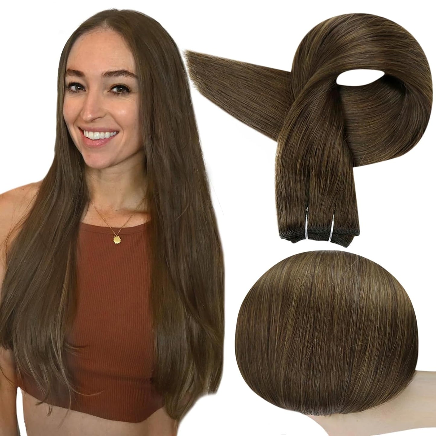 Full Shine 18 Inch Weft Hair Extensions for Natural Look