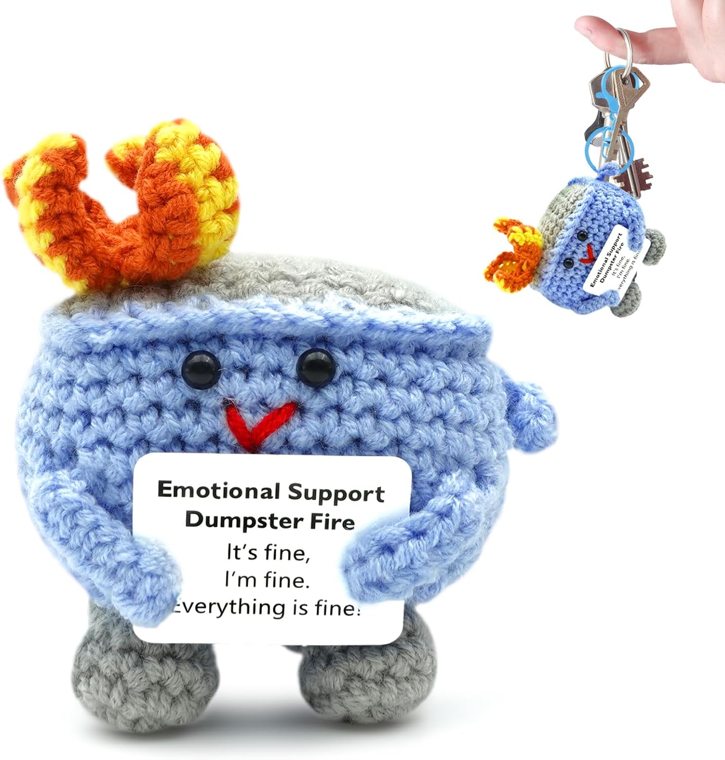 Handmade Emotional Support Dumpster Fire Doll - Yheilo