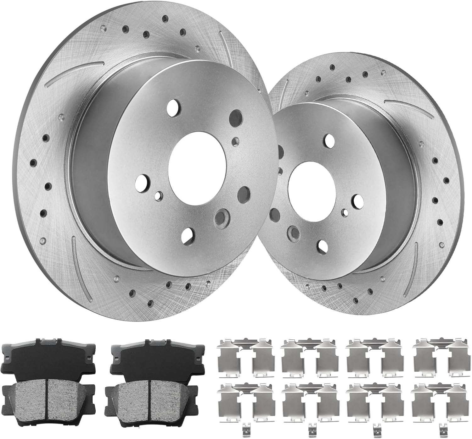 MOTOREVO Rear Brake Pads And Rotors Kit for Toyota Avalon 2008-2012