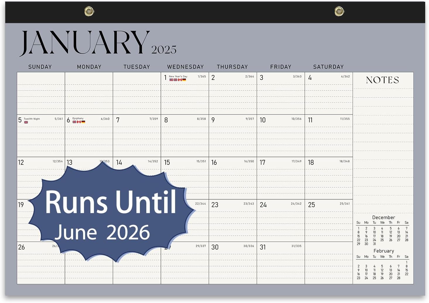 Large 17 x 12 2025-2026 Desk Calendar with To-Do List - Stay Organized!
