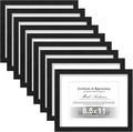 Vittanly 8.5x11 Picture Frames Set of 9 - Shatter Resistant Plexiglass