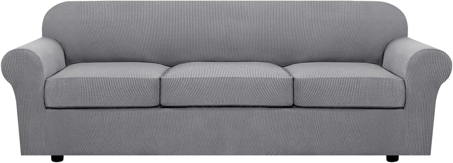 H.VERSAILTEX 4 Piece Stretch Sofa Covers for 3 Cushion Couch