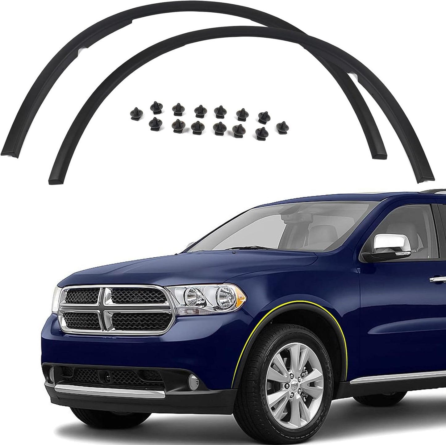 FIONE Front Wheel Arch Fender Cover Trim for Dodge Durango 2011-2018