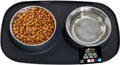 GORILLA GRIP Feeding Mat Set 4 Cup - Waterproof Silicone & Stainless
