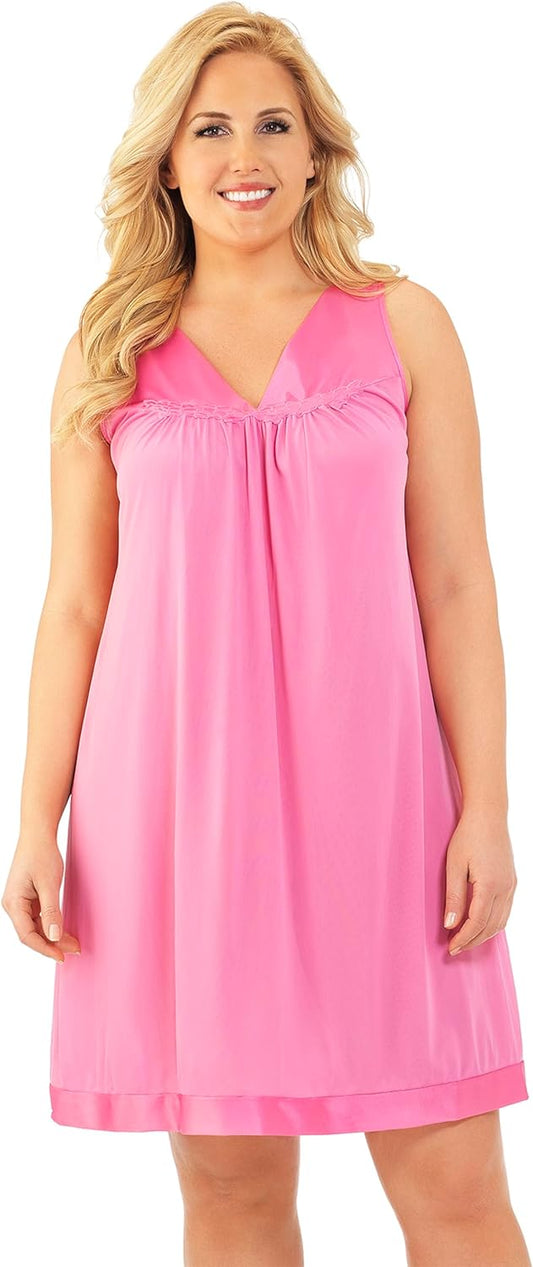 Exquisite Form Women's Plus Size Nylon Tricot Nightgown 1X-3X