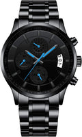 CRRJU Men's Stainless Steel Chronograph Watch - Durable Everyday Style