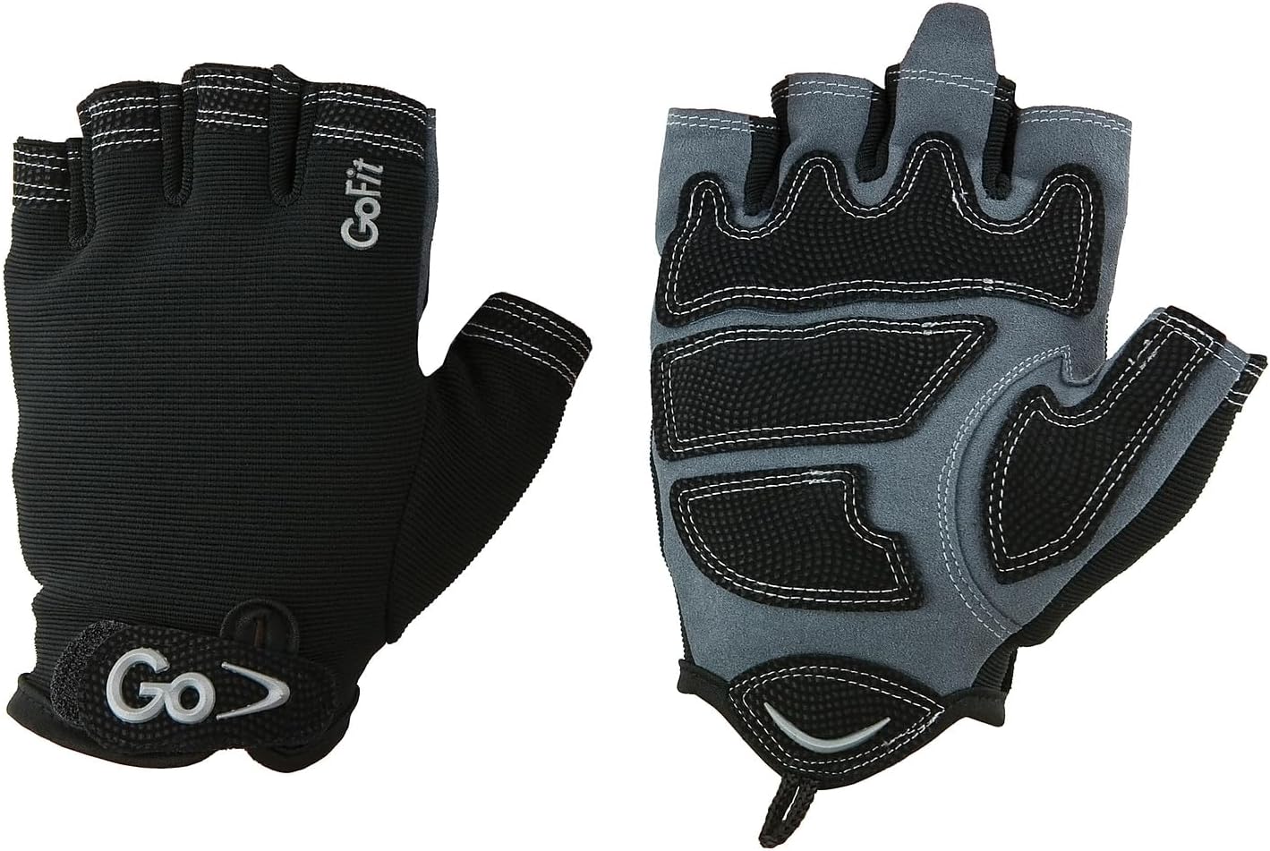 GoFit Men's Black Cross-Training Gloves - Large Support