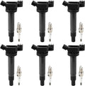 6PCS UF267 Ignition Coils and AGSP33C Spark Plugs Set