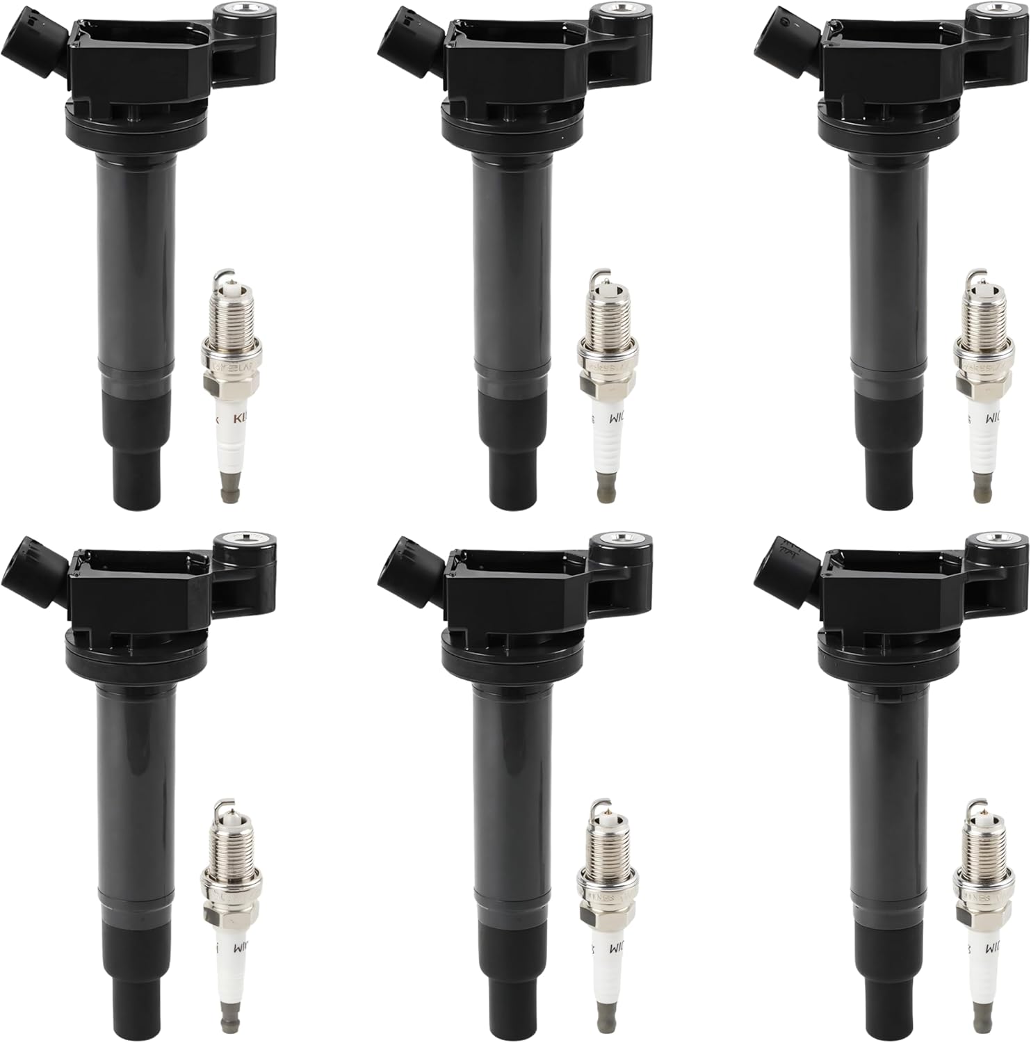 6PCS UF267 Ignition Coils and AGSP33C Spark Plugs Set