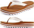 KuaiLu Womens Flip Flops Platform Thong Sandals - Cushioned Support