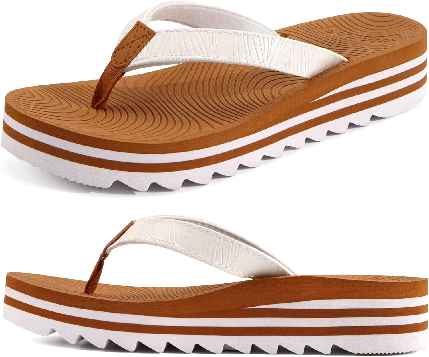 KuaiLu Womens Flip Flops with Arch Support for Summer Comfort