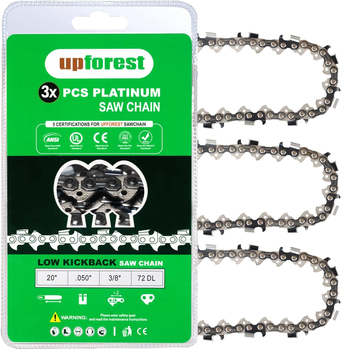 20 Inch Chainsaw Chain E72 Low Kickback for Husqvarna and Stihl