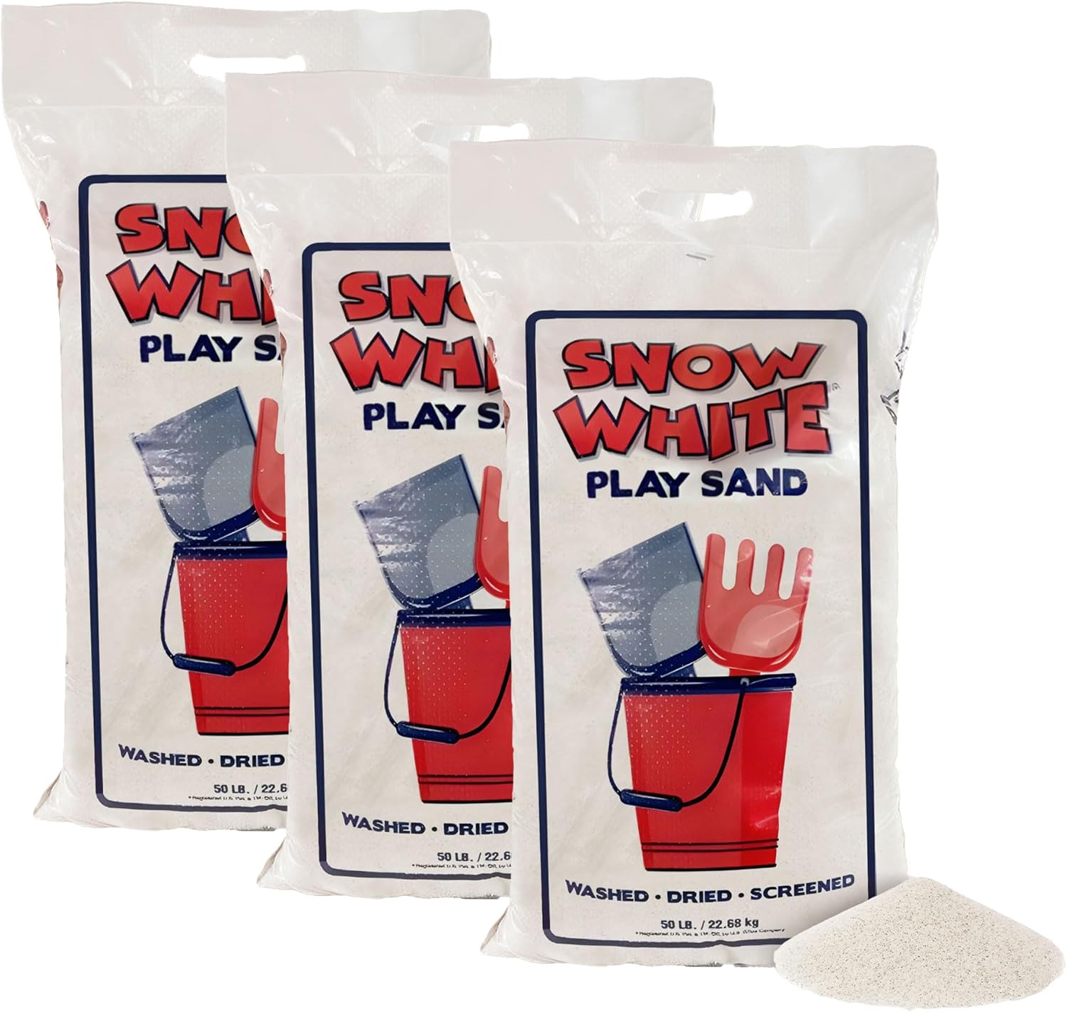 3 Pack Large 50 Pound Play Sand for Children's Art and Sandbox
