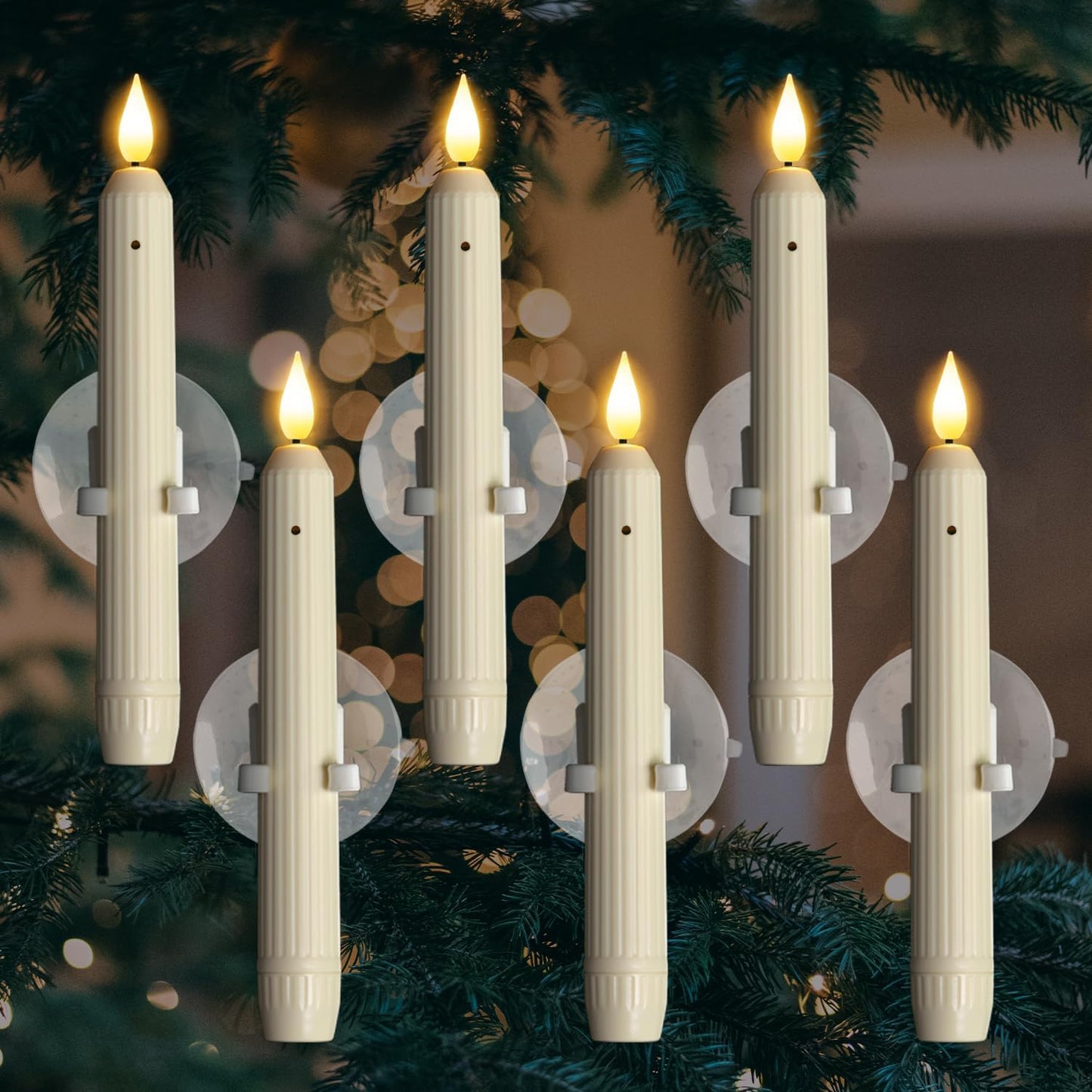 Dusk to Dawn Window Candles - Flameless LED Taper Candles
