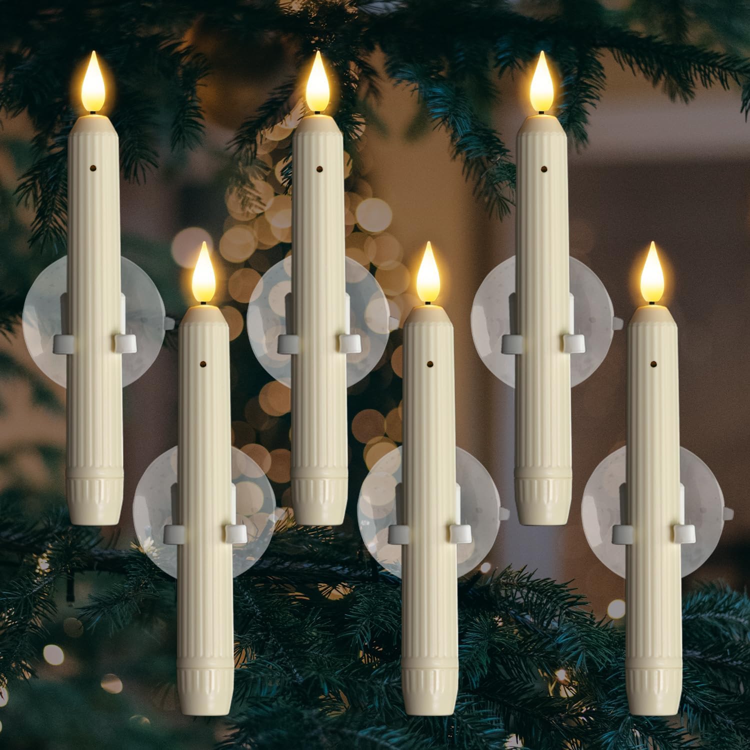 Dusk to Dawn Window Candles - Flameless LED Taper Candles