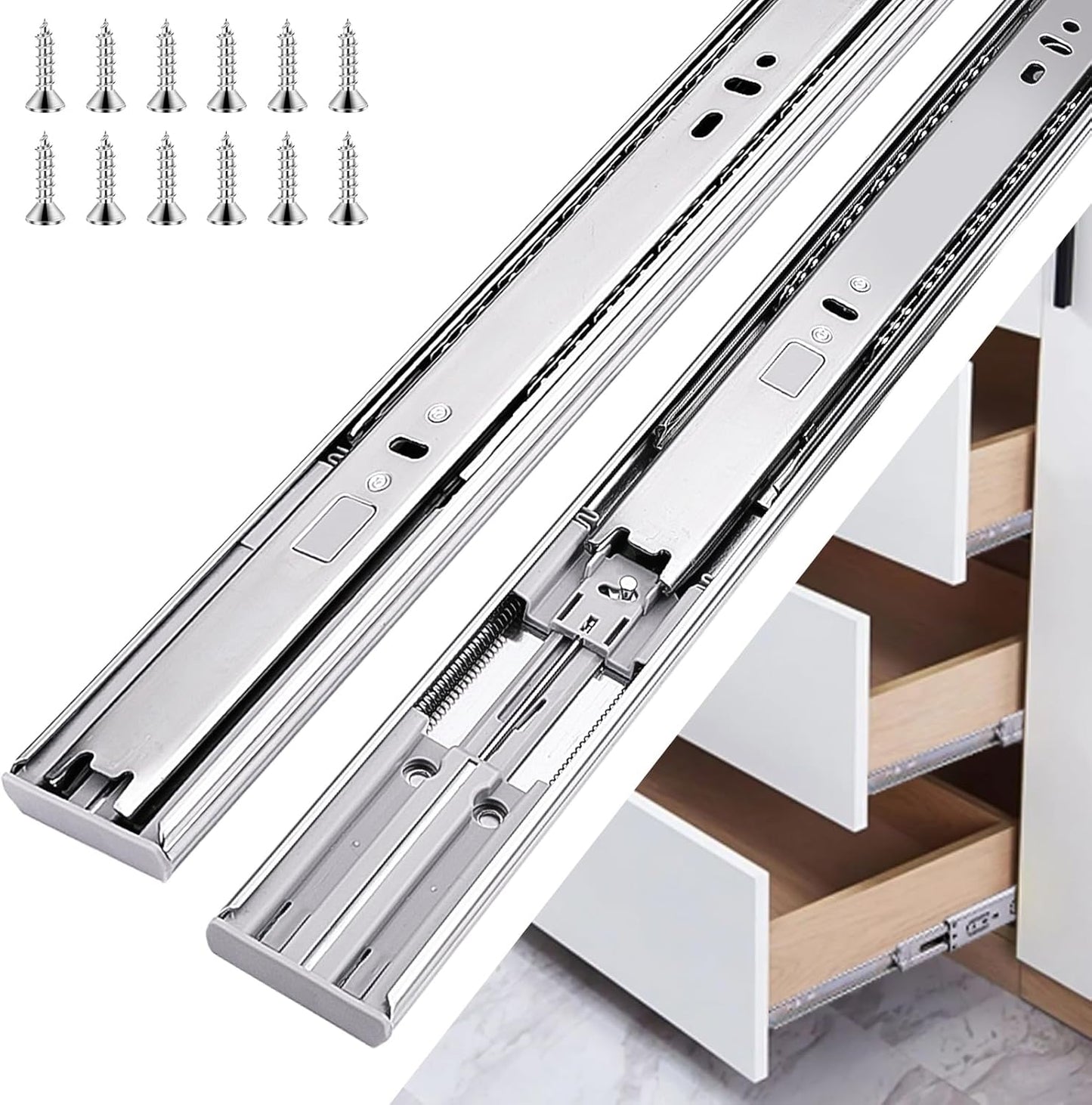18 Inch Soft Close Drawer Slides for Smooth Cabinet Gliding