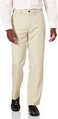 Classic-Fit Expandable-Waist Flat-Front Dress Pant - Comfortable