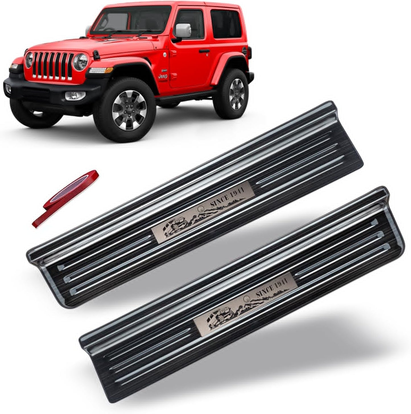 304 Stainless Steel Door Sill Guards for Jeep Wrangler JL & JT