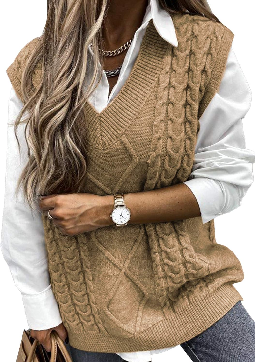 EVALESS Oversized Sweater Vest for Women - Stylish and Comfy