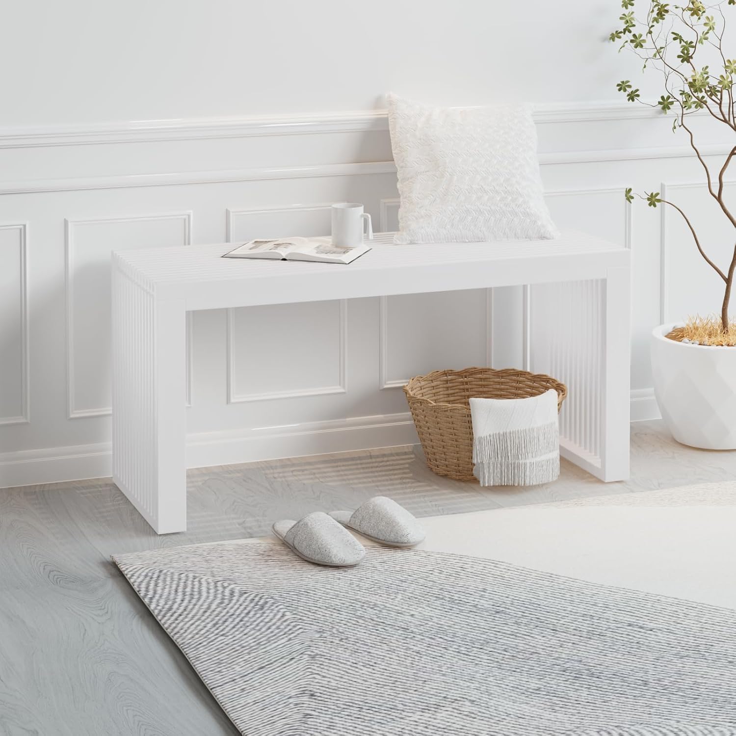 Bamboo Dining Bench for Farmhouse Decor and Indoor Use