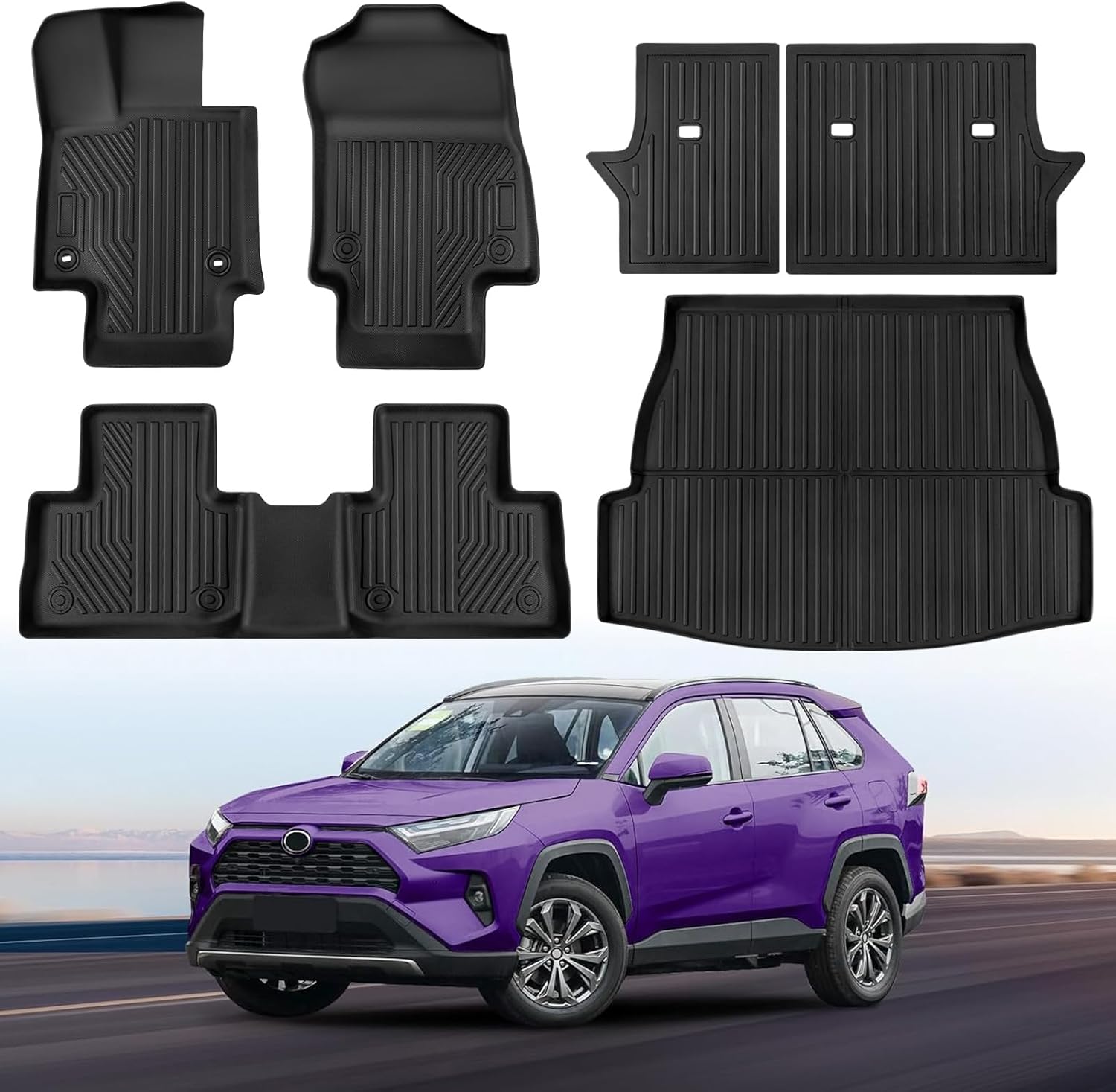 All Weather Floor Mats for Toyota RAV4 2025-2019 Full Set