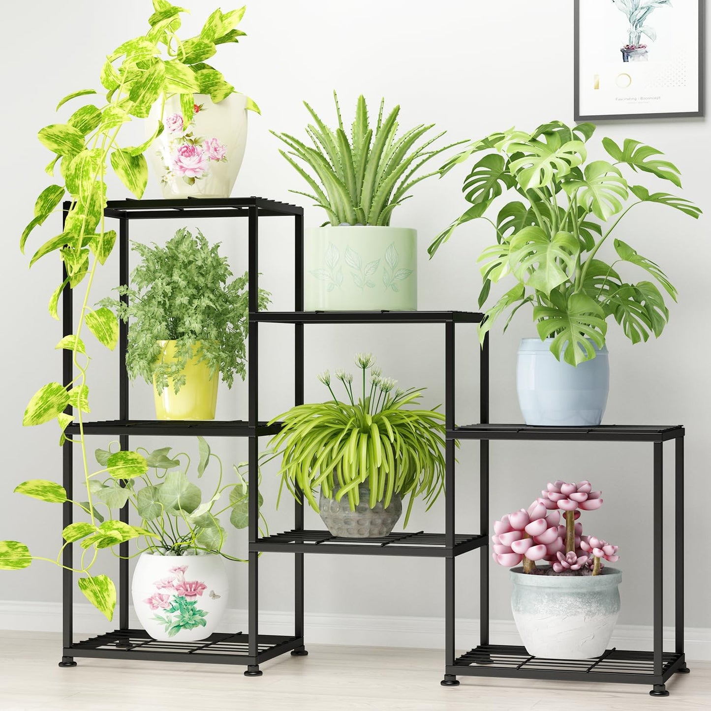 Metal Plant Stand Indoor Outdoor 3 Tiered Shelf for Plants