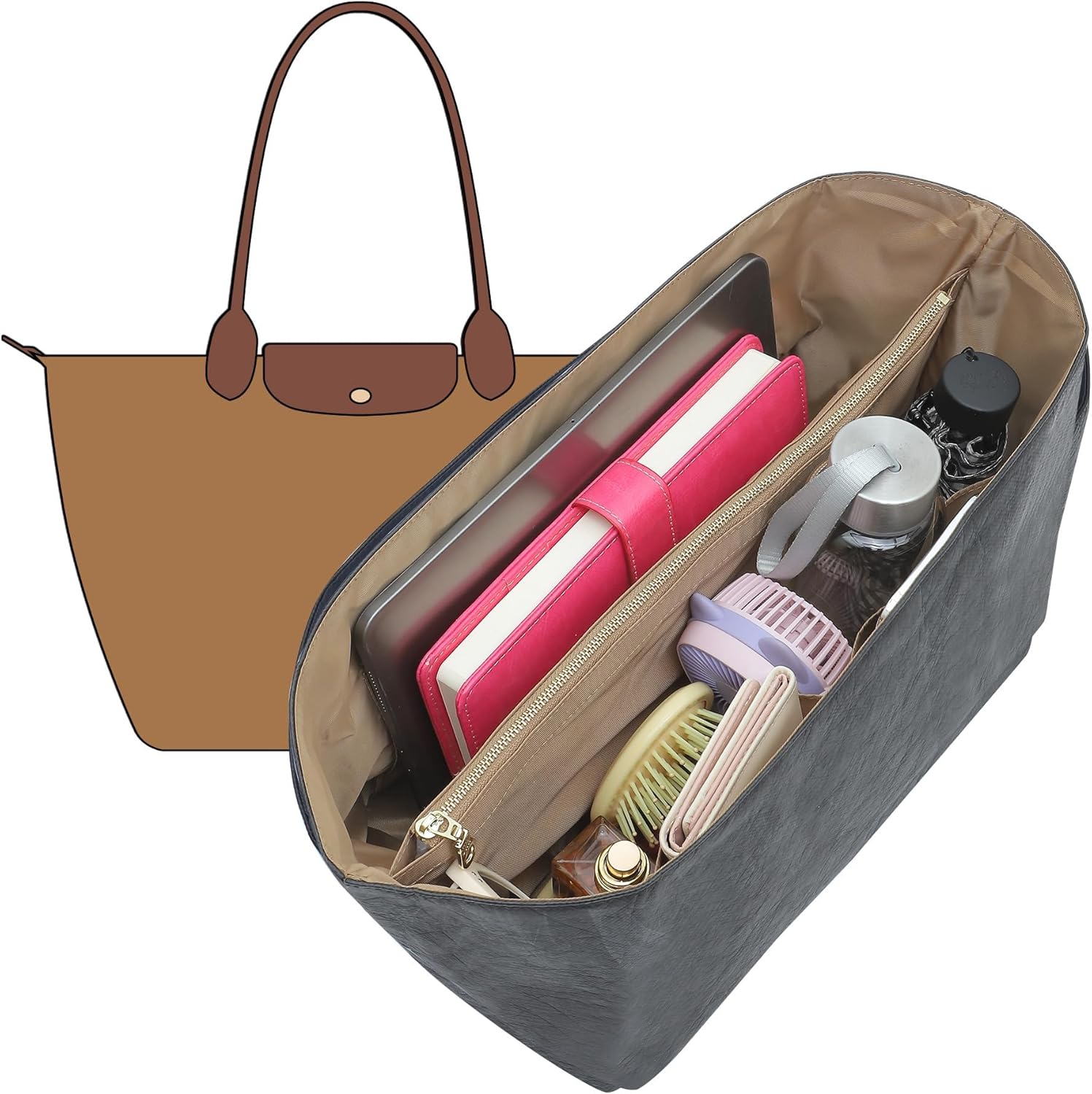 Doxo Long Champ Organizer Insert for le pliage Medium Bags