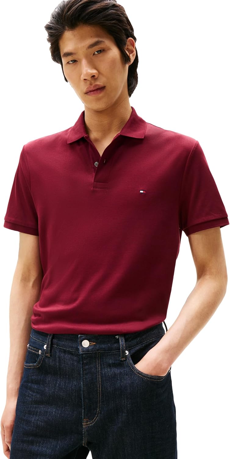 Tommy Hilfiger Mens Liquid Cotton Short Sleeve Polo Shirts