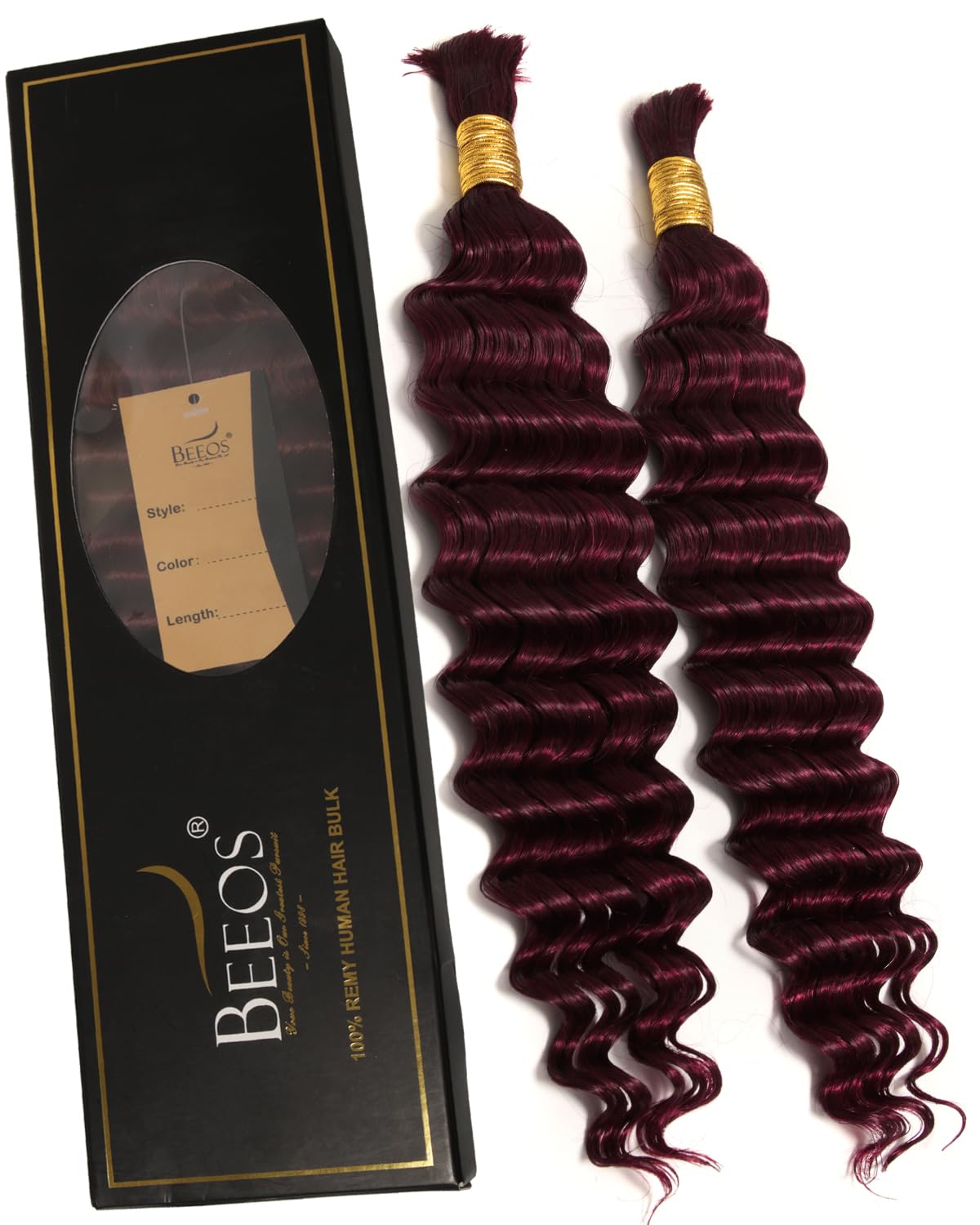BEEOS #99J Burgundy Boho Human Hair for Stunning Braids