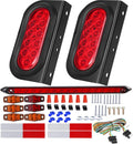 6 Inch Oval LED Trailer Lights Kit with Mounting Bracket - Submersible