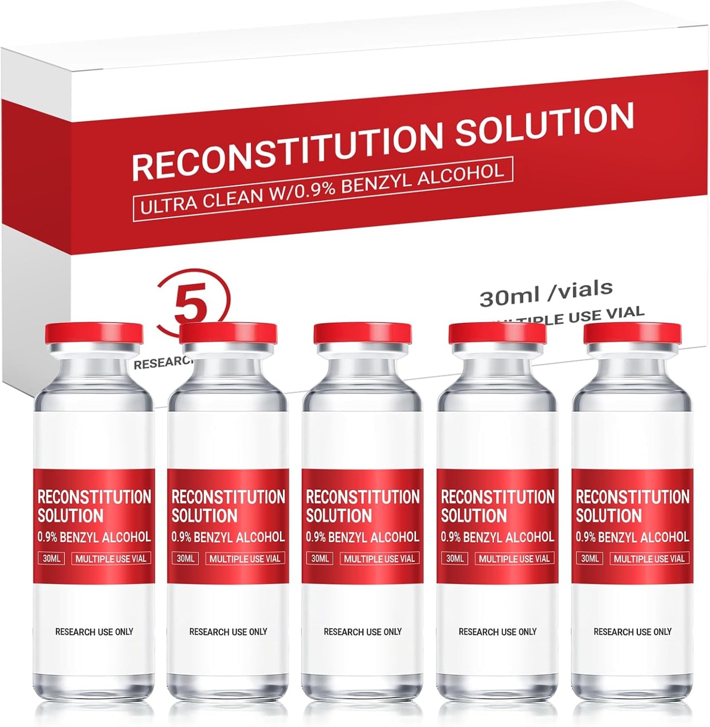 5 Pack Premium Glass Vials -30ML for Lab-Grade Clarity