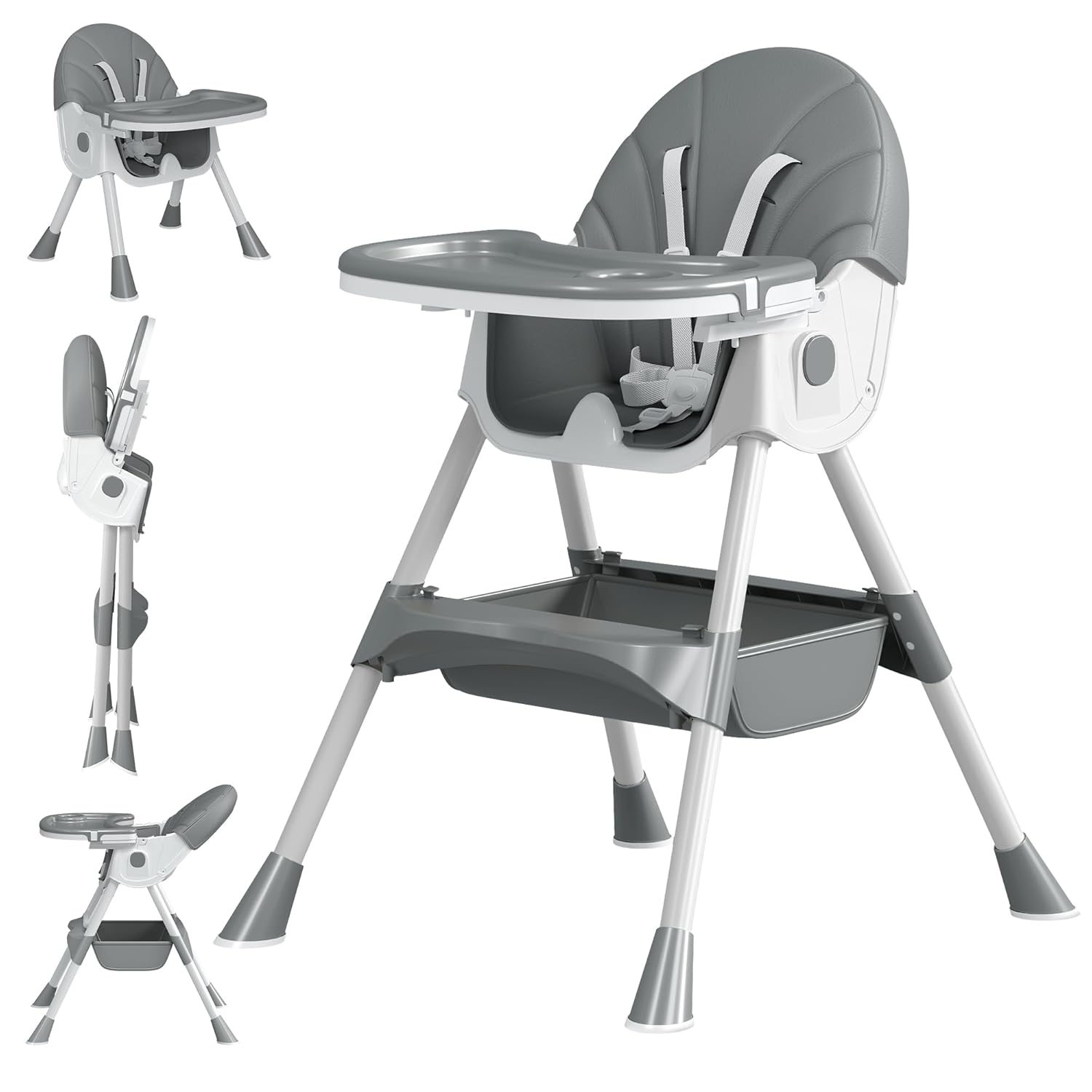 5 in 1 Baby High Chair for Toddlers - Adjustable & Foldable