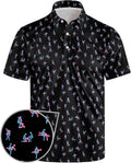 Golf Polo Shirts for Men Funny Print Short Sleeve - Performance Fit