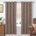 YoungsTex Camel Velvet Curtains 72 in Length - Taupe 2 Panels